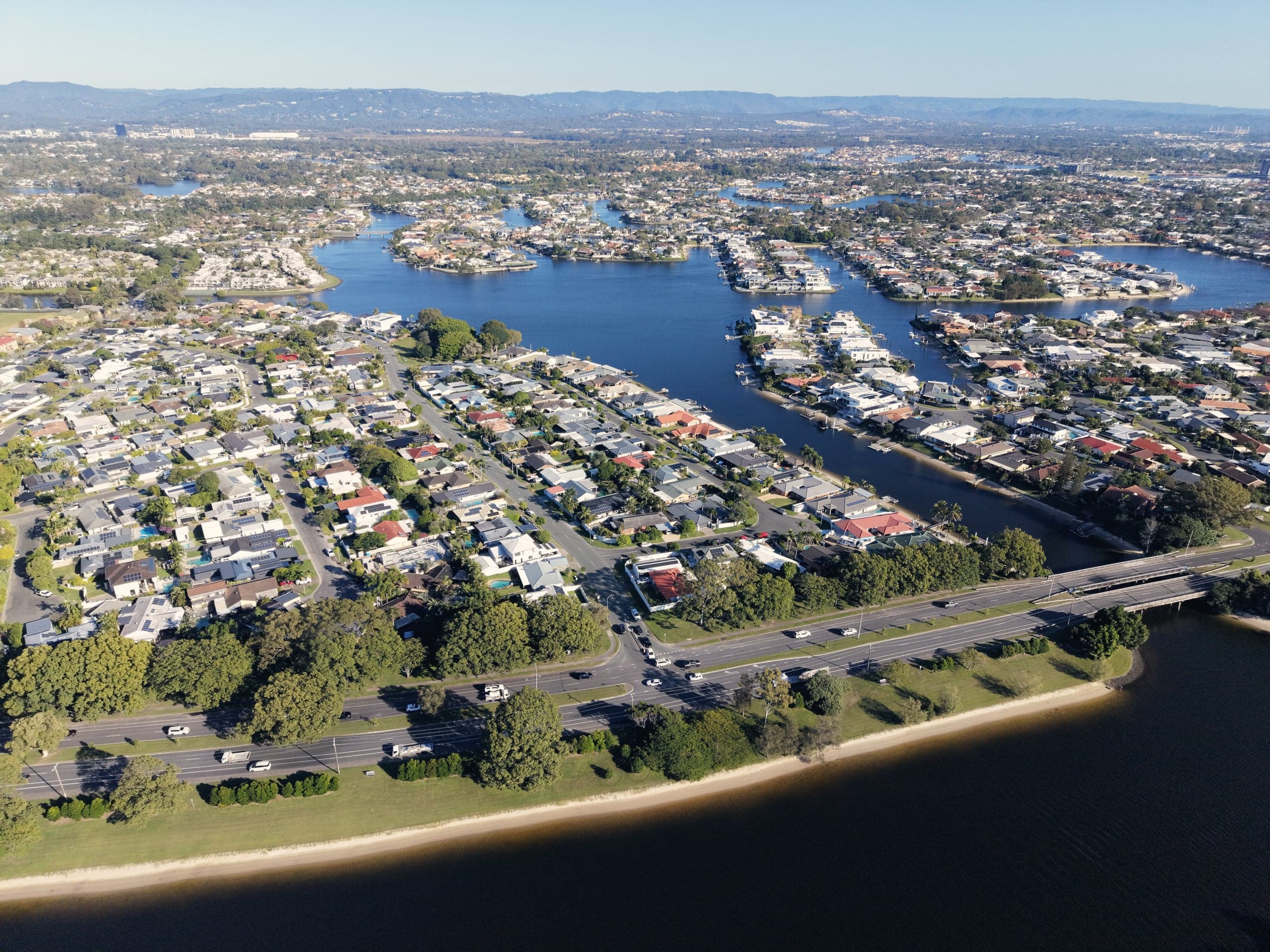 Mermaid Waters canals from above