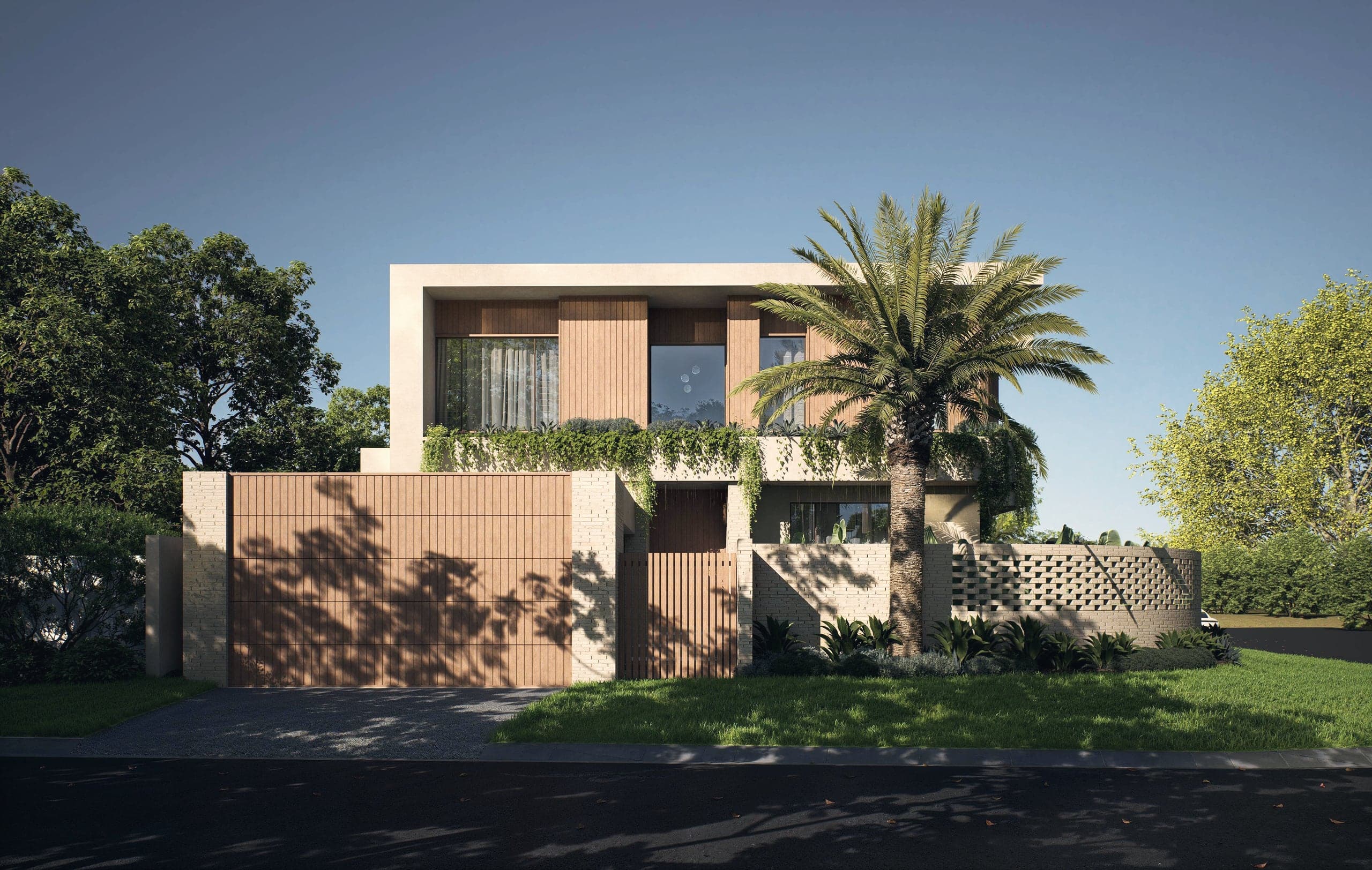Artist impression of an Oceanic house from the street