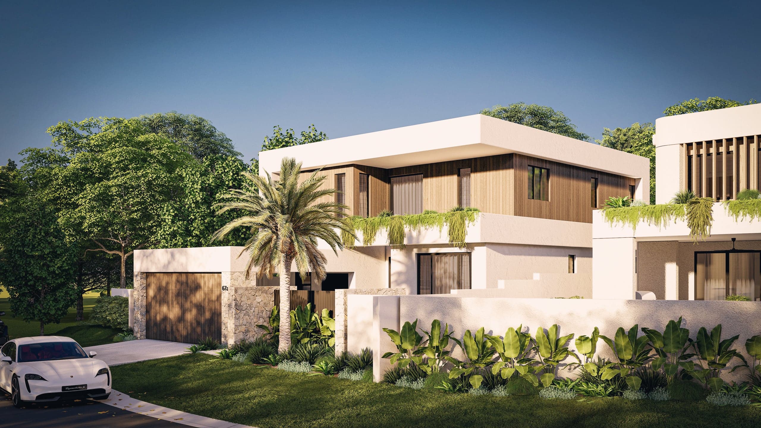 Artist impression of Rumrunner Villa A (67a) from the corner